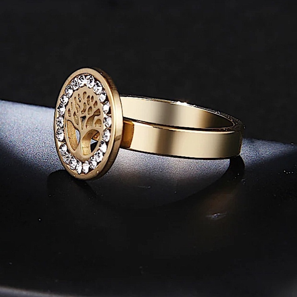 GOLD PLATED TREE OF LIFE RING - Picture 2 of 3